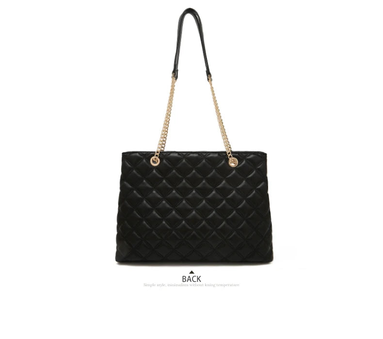 FOXER Women Fashion Quilted Shoulder Bag Female Classic Underarm Bag Vintage Lady Simple Tote Bags Chrismas Gift