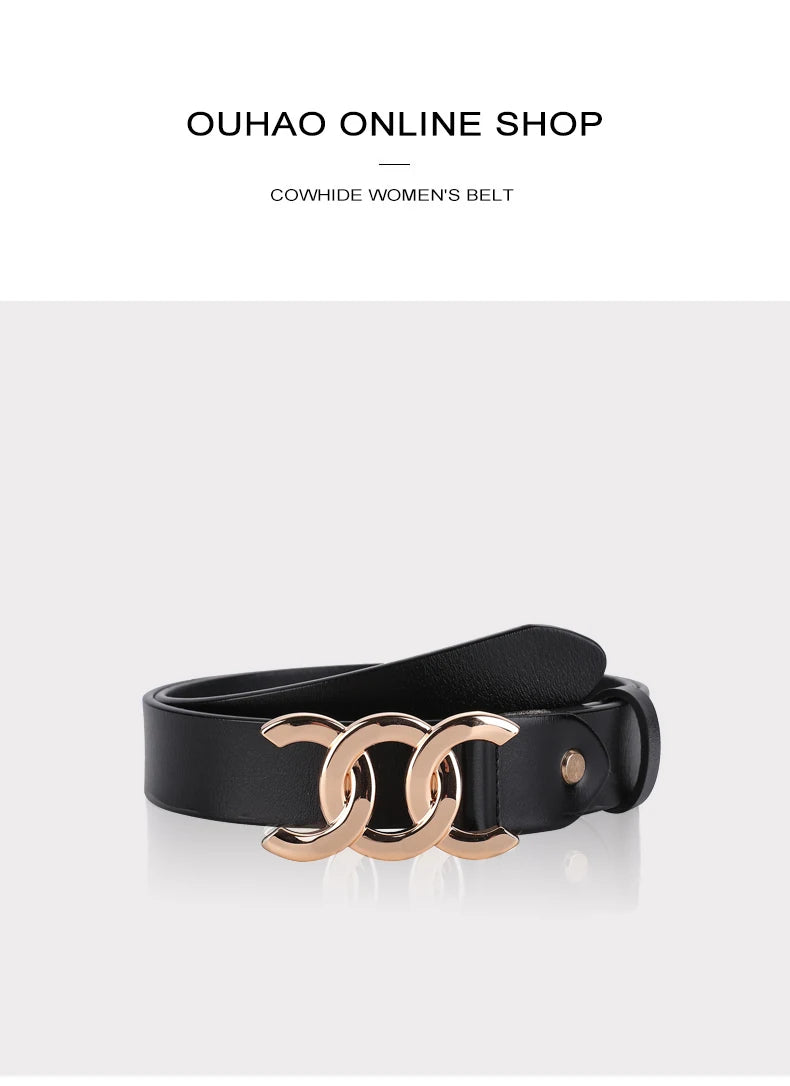 Europe and the United States hot ladies leather belt decorative western pants girdle belt female cowhide retro belt