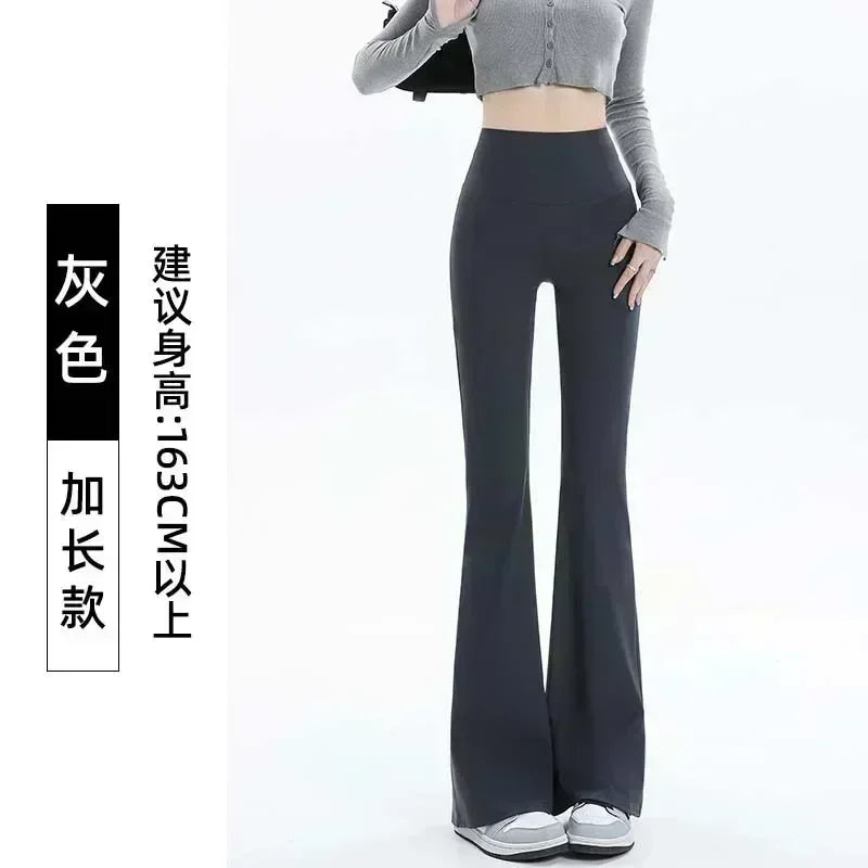 Women Trousers Flare Leggings High Waist Wide Leg Yoga Pants Seamless Fitness Workout Tights Gym Sports Casual Slimming Clothing