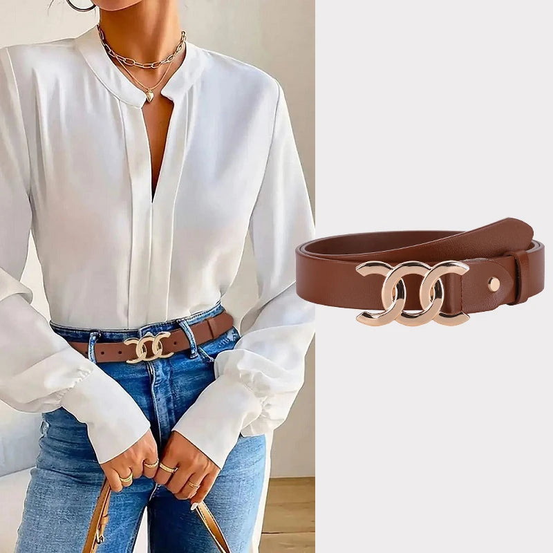 Europe and the United States hot ladies leather belt decorative western pants girdle belt female cowhide retro belt