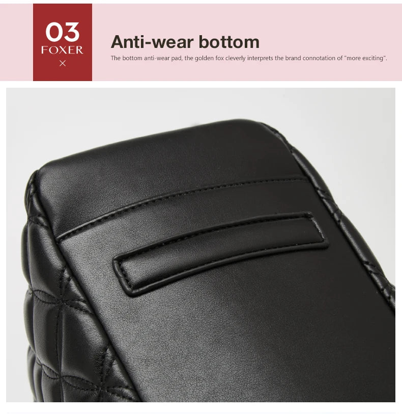 FOXER Women Fashion Quilted Shoulder Bag Female Classic Underarm Bag Vintage Lady Simple Tote Bags Chrismas Gift