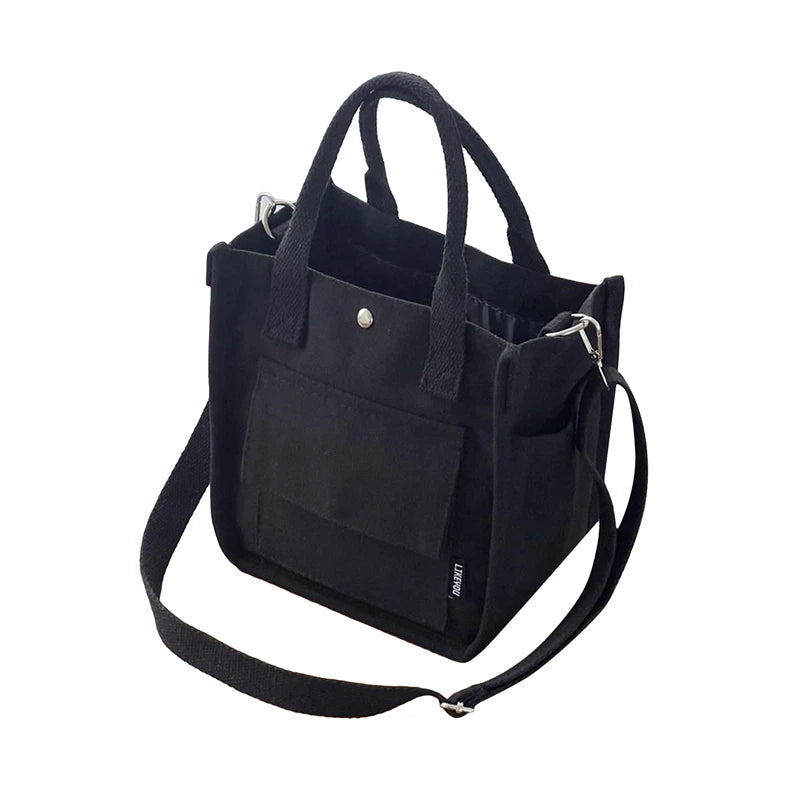 Simple Versatile Shoulder Bag Large Capacity HandBag Fashion Casual Solid Canvas Tote Crossbody Bags Multiple Pockets For Girls