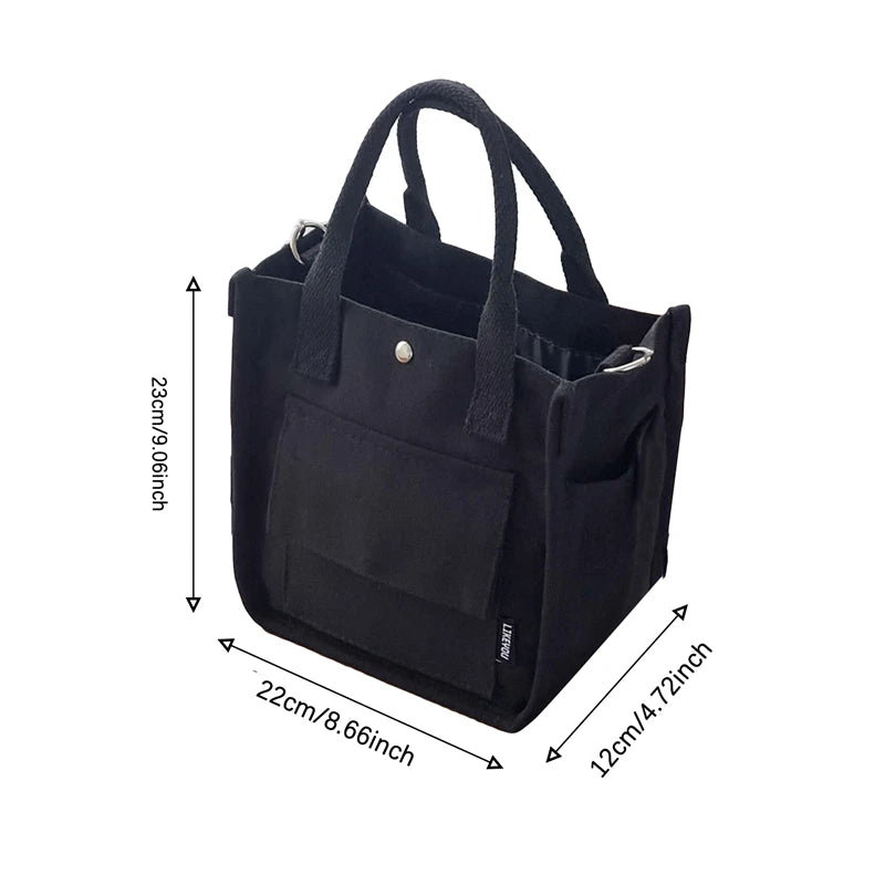 Simple Versatile Shoulder Bag Large Capacity HandBag Fashion Casual Solid Canvas Tote Crossbody Bags Multiple Pockets For Girls