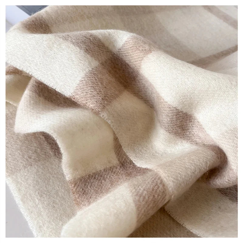 100% Wool Luxury Brands Classic England Style Women Scarf Fashion Stripe Plaid Scarves Tassel Shawls Pashmina Lady Wrap 32*180cm